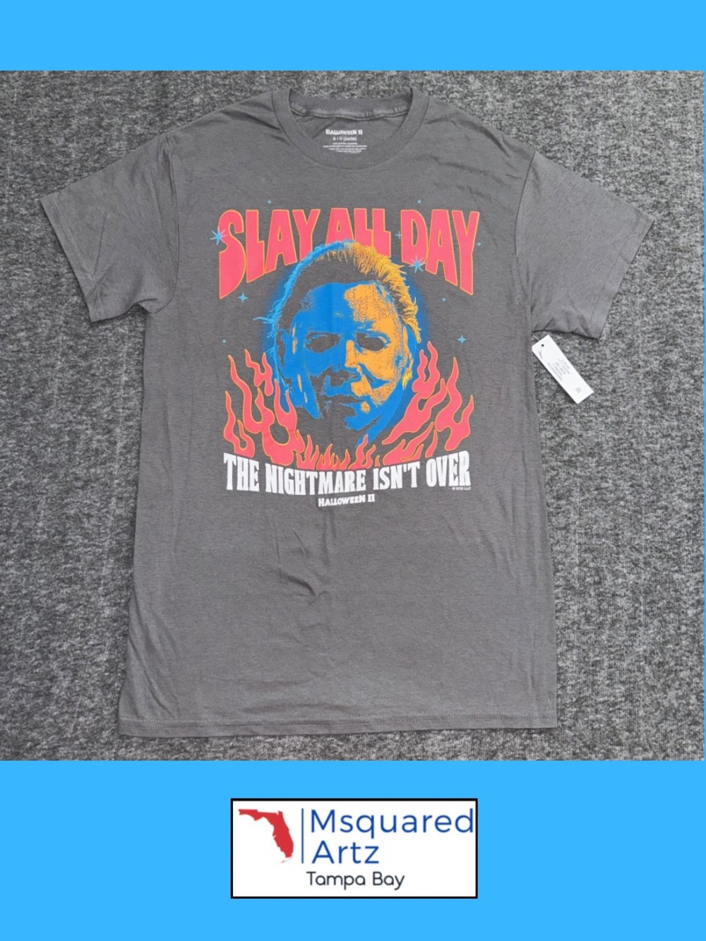 Halloween II Slay All Day Michael Myers Graphic T-Shirt Men's Small NWT
